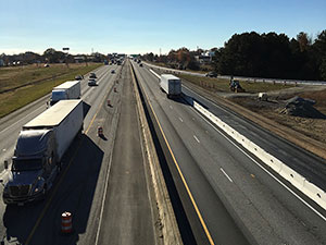 Daytime view of highway construction