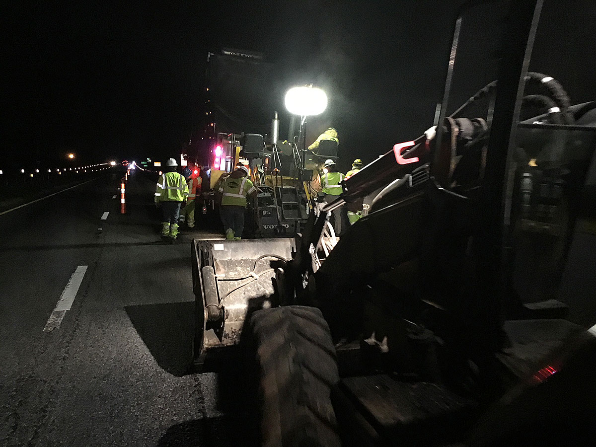 Second large image of night highway construction