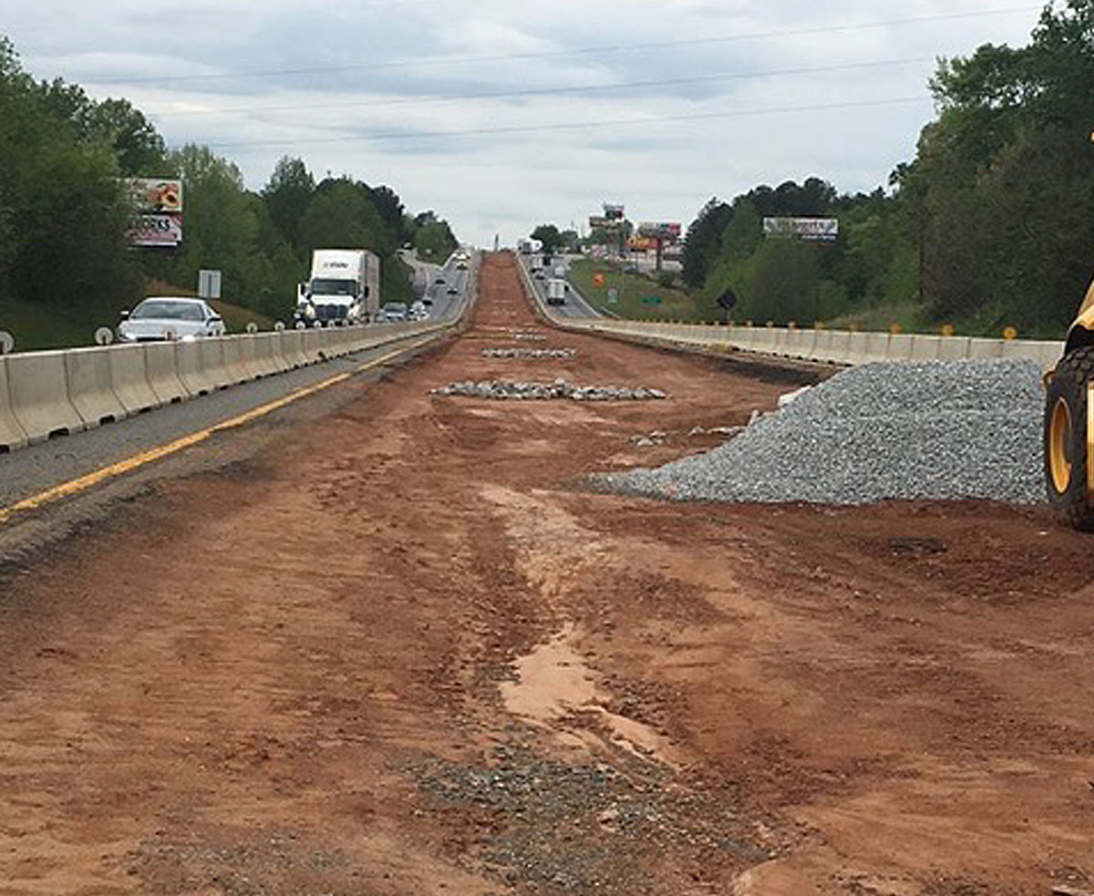 Significant clearing and drainage work is occurring in the median from MM 82 to MM 87
