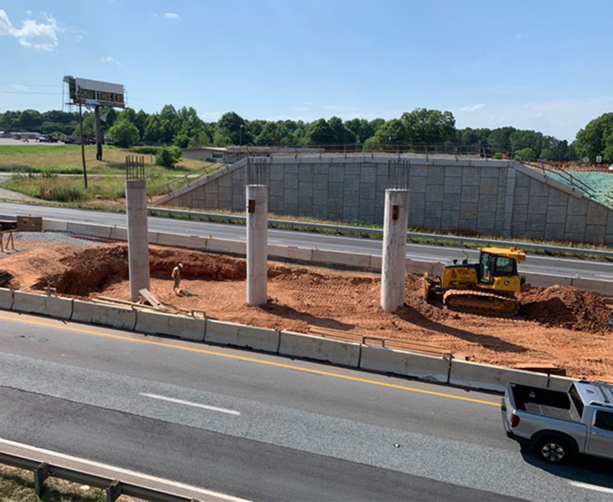 Exit 87 bridge supports ready for girders to be placed acdross