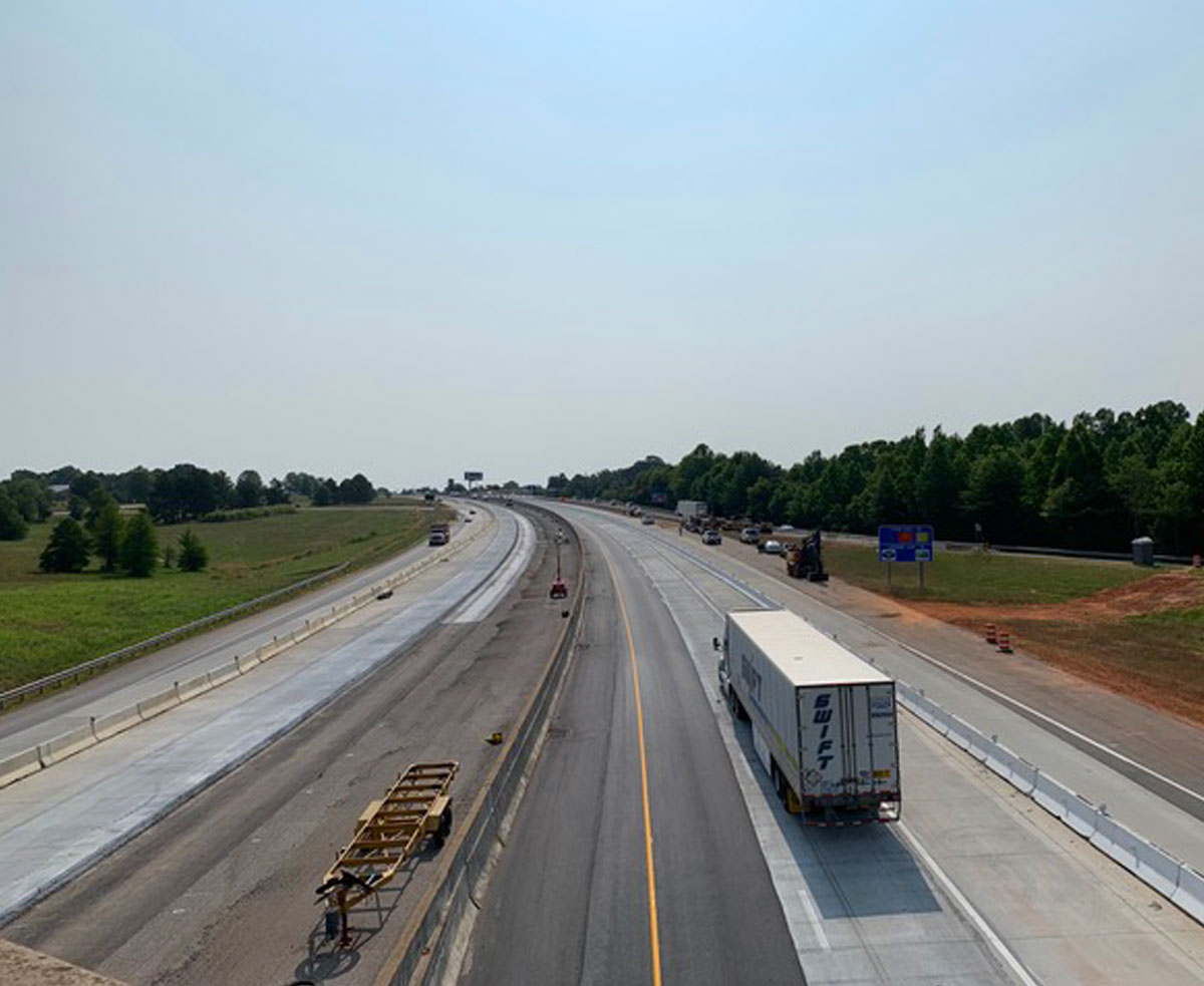 Reconstructing the main travel lanes near mile marker 80