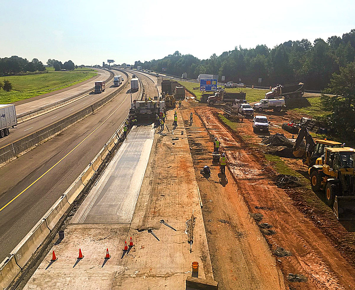 Mile marker 77 on 85 NB as traffic merges from 85 Business