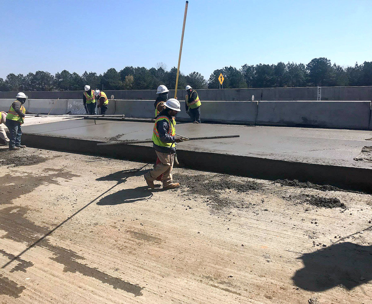 Photo of Crew from Blythe Zachry finishing the Concrete Pavement