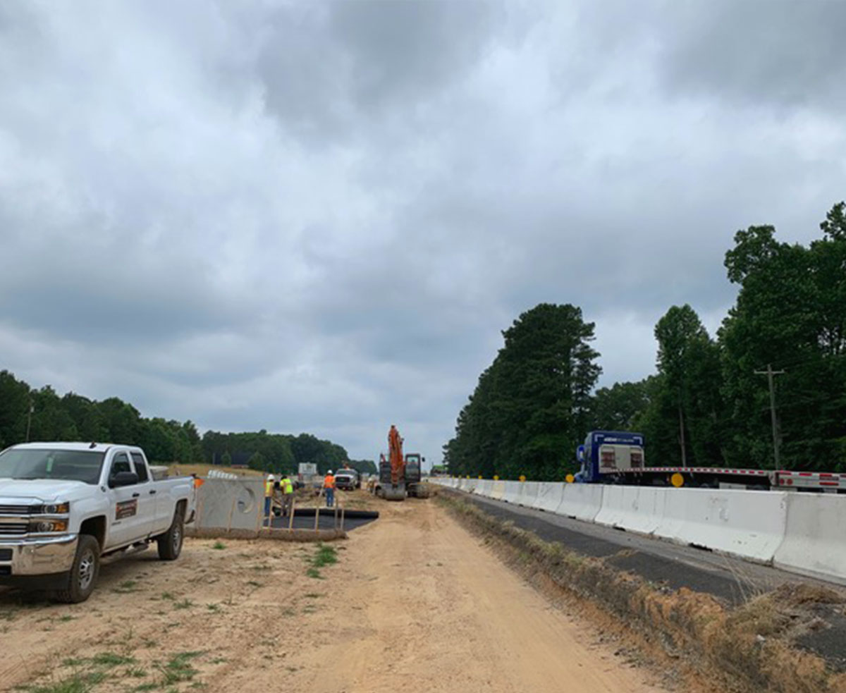 Interstate drainage construction