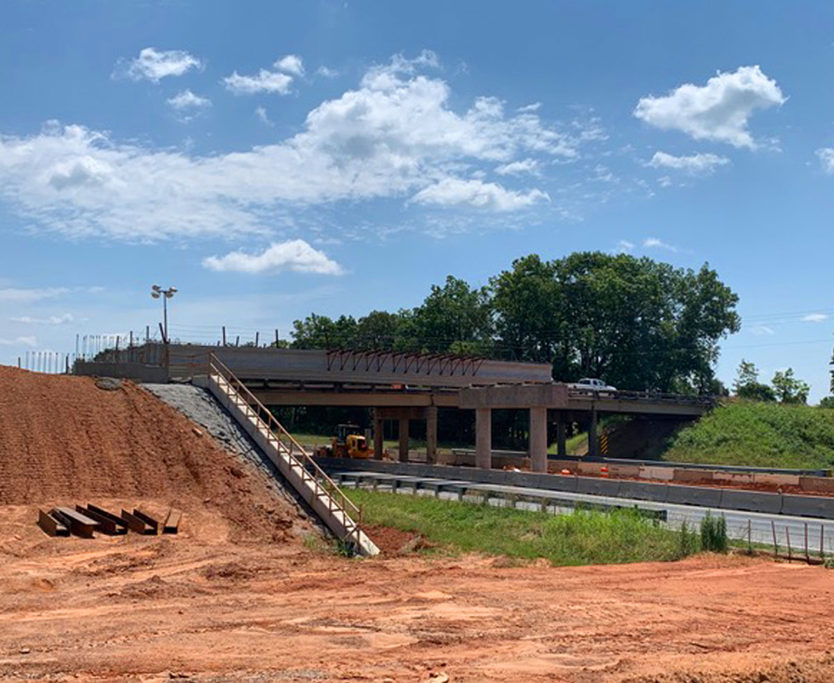 Girders placed over the SB lanes for the new Sunny Slope bridge