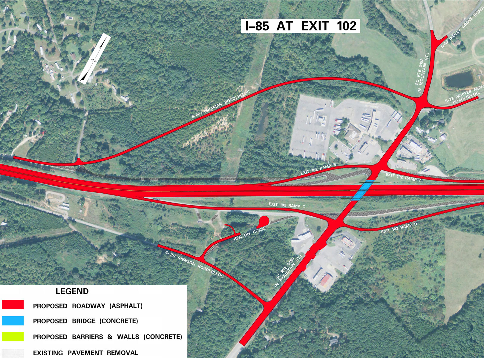 Rendering of I85 road construction around exit 102